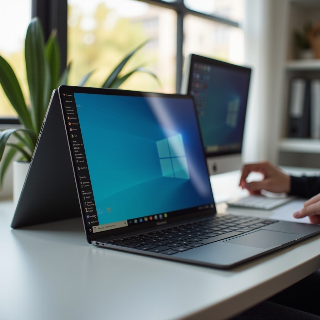 So beheben Sie einen um 90 Grad gekippten Laptop-Bildschirm.